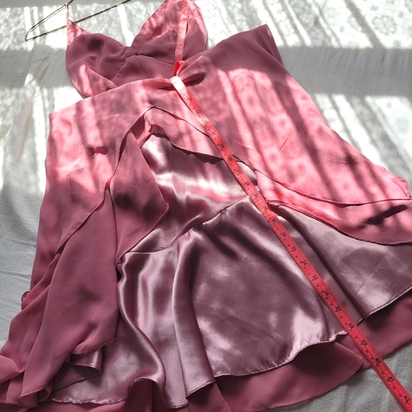 Pink Satin Gown with Chiffon Lining - Picture 10 of 12